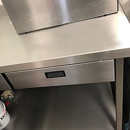 Custom designed stainless steel prep table